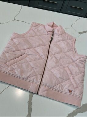 Dickies Medium Women’s Light Pink Quilted Puffer Vest Vintage Style Soft Lining